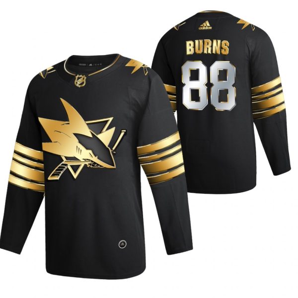 Herren San Jose Sharks Eishockey Trikot Brent Burns #88 Schwarz 2021 Golden Edition Limited Authentic